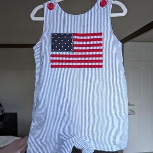 Good Lad Blue and White Striped Baby Romper